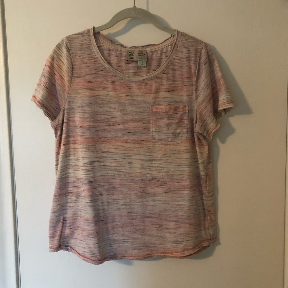 Space dye multi-hued t-shirt